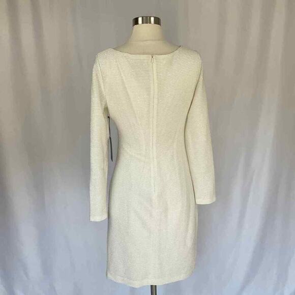 Vince Camuto Ivory Embellished Sequins Sheath Stretch Dress Ivory 10 New - Picture 9 of 10